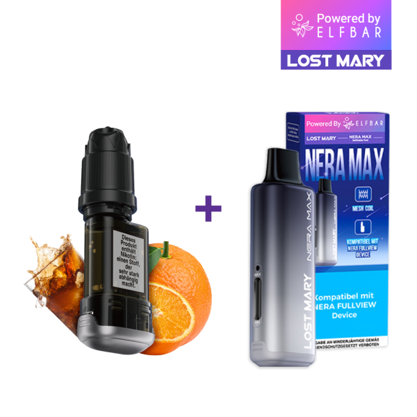 LOST MARY NERA MAX Refill Container Cola & Orange inkl. Refillable Pod