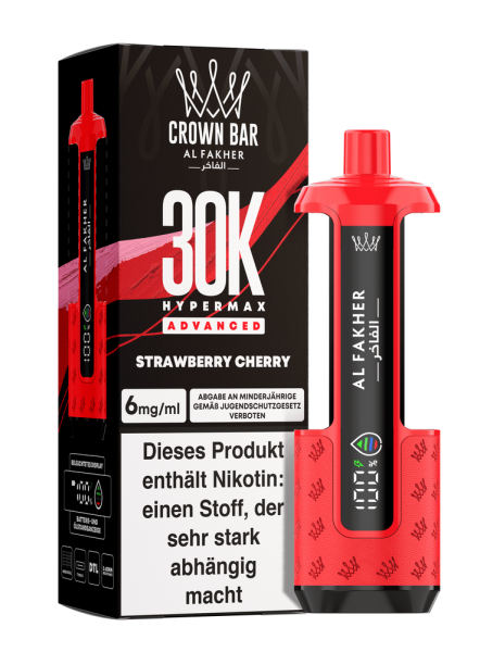 Al Fakher Hypermax Advanced 30K - Strawberry Cherry - 6mg Nikotingehalt