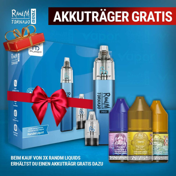 3x RandM Liquid + RandM Tornado Pro Blue Gratis