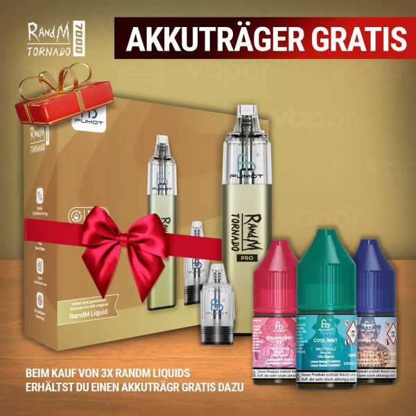 3x RandM Liquid + RandM Tornado Pro Grey Gratis
