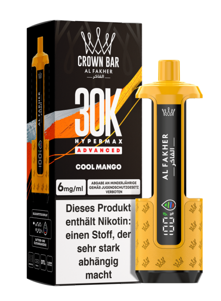 Al Fakher Hypermax Advanced 30K - Cool Mango - 6mg Nikotingehalt