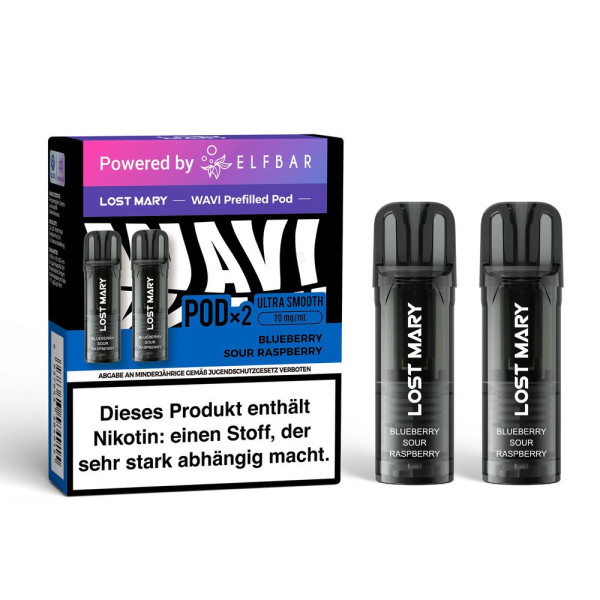 Lost Mary WAVI Blueberry Sour Raspberry 20mg Nikotin 2er Pack