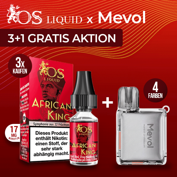 Os Liquid African Queen + Mevol Ultra Pod Kit Gratis