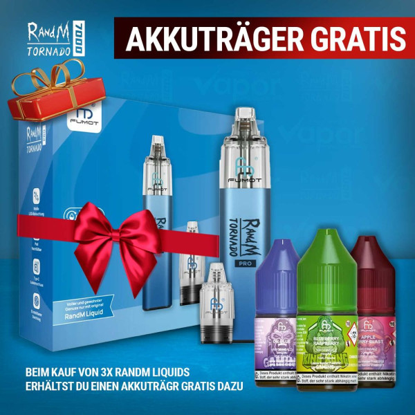 3x RandM Liquid + RandM Tornado Pro Blue Gratis