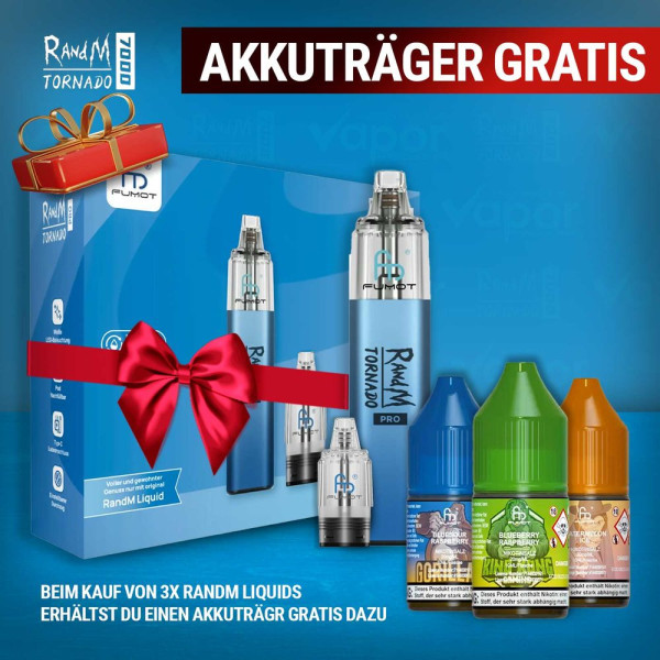 3x RandM Liquid + RandM Tornado Pro Blue Gratis