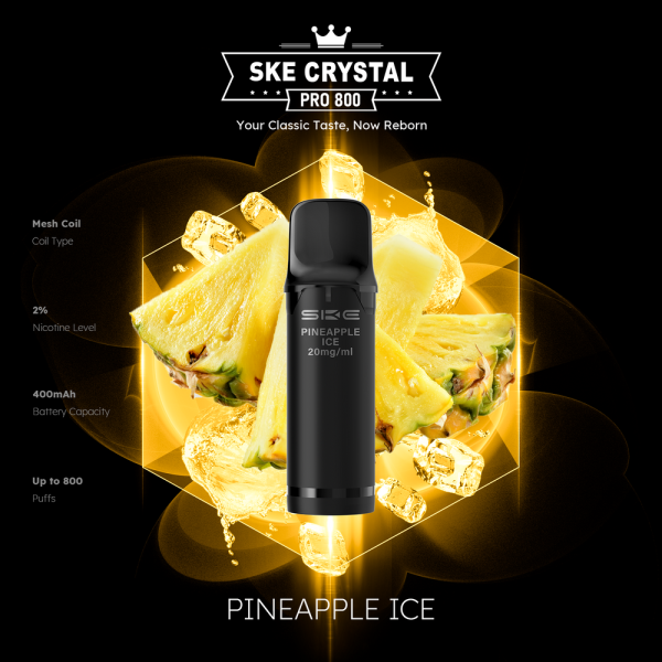 SKE Crystal Pro 800 - Pineapple Ice - 20mg Nikotingehalt