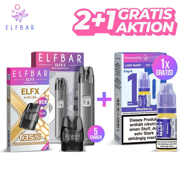ELFBAR ELFX 2 Set mit Leerpods V2.0 & GRATIS LOST MARY 20mg Liquid