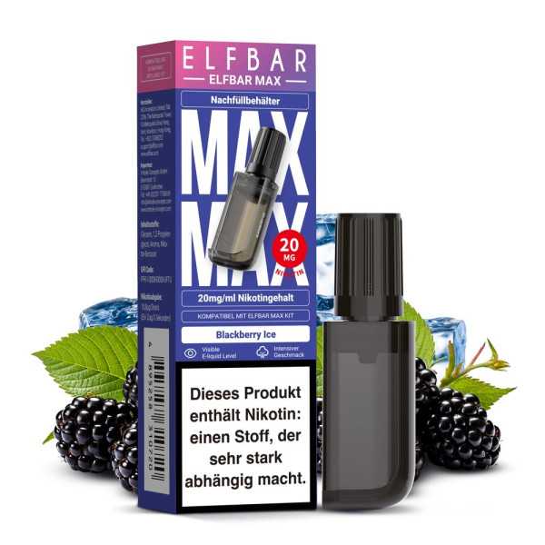ELFBAR MAX Pod Blackberry Ice 20mg Nikotingehalt