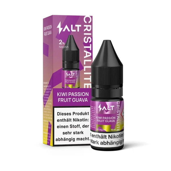 Salt Cristallite Liquid 10ml - Kiwi Passion Fruit Guava - 20mg/ml Nikotinstärke
