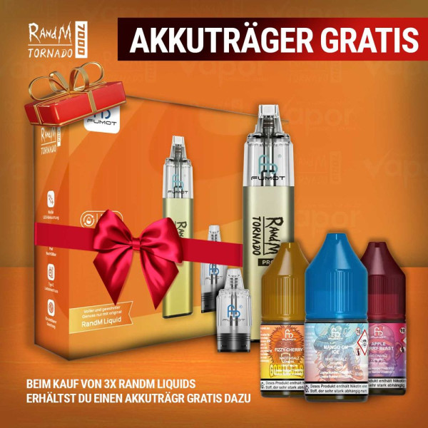 3x RandM Liquid + RandM Tornado Pro Yellow Gratis