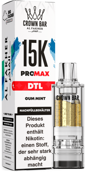 Al Fakher 15K PRO MAX (V2) Pod - Gum Mint - 6mg/ml Nikotingehalt - DTL