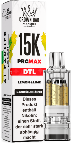 Al Fakher 15K PRO MAX (V2) Pod - Lemon & Lime - 6mg/ml Nikotingehalt - DTL