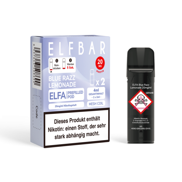 ELFBAR ELFA Blue Razz Lemonade 20mg Nikotin 2er Pack
