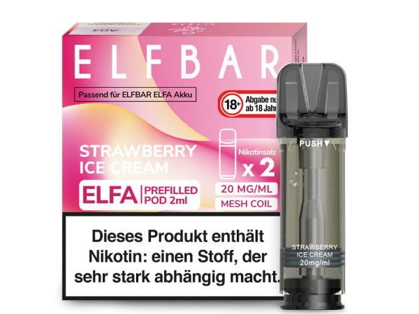 ELFBAR ELFA Strawberry Ice Cream 20mg Nikotin 2er Pack