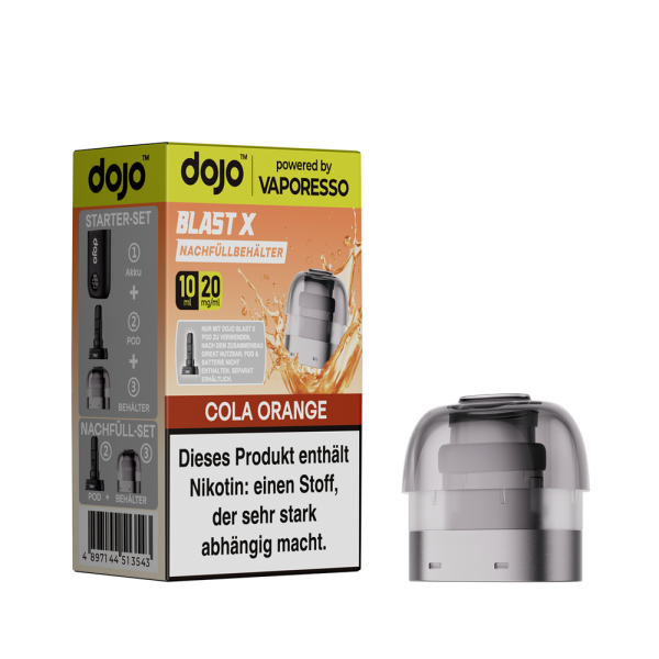 Dojo Blast X Pod 10ml - Cola Orange - 20mg/ml Nikotingehalt