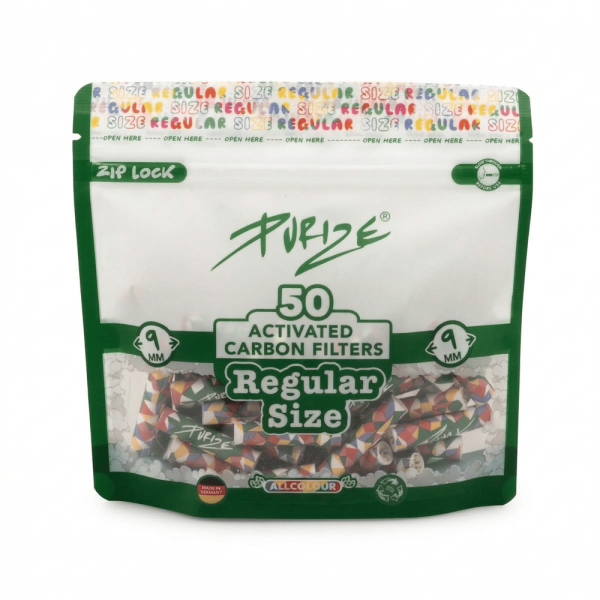 Purize Aktivkohlefilter Regular - Size 9 mm - Bunt - 50 Stück