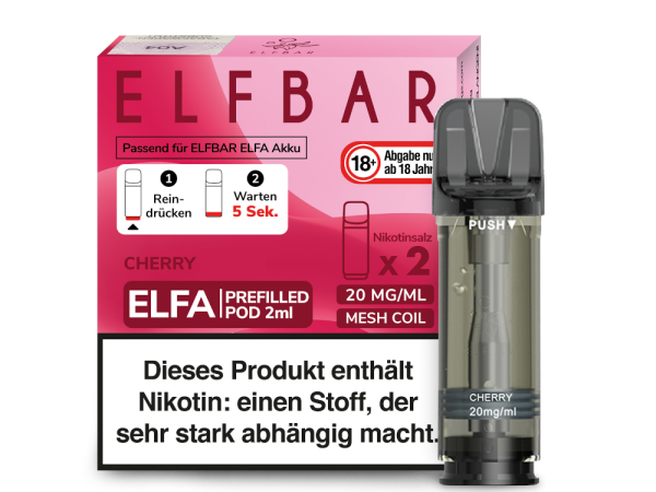 ELFBAR ELFA Cherry / Cherry Candy 20mg Nikotin 2er Pack