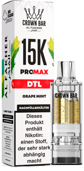 Al Fakher 15K PRO MAX (V2) Pod - Grape Mint - 6mg/ml Nikotingehalt - DTL