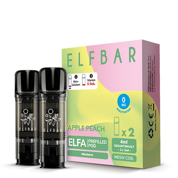ELFBAR ELFA Apple Peach 0mg Nikotin 2er Pack