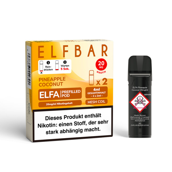ELFBAR ELFA Pineapple Coconut 20mg Nikotin 2er Pack