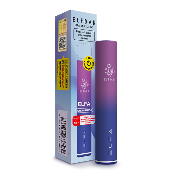 vape edeka sorten ELFBAR ELFA Pod Kit 500 mAh Akku - Aurora Purple
