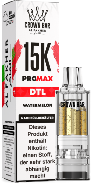 Al Fakher 15K PRO MAX (V2) Pod - Watermelon- 6mg/ml Nikotingehalt - DTL