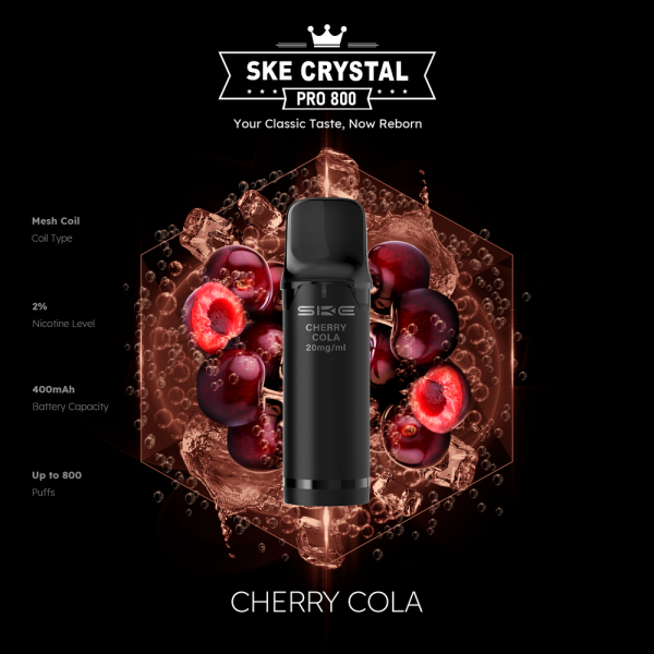 SKE Crystal Pro 800 - Cherry Cola - 20mg Nikotingehalt
