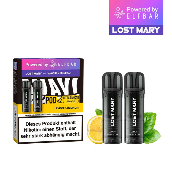 ELFBAR LOST MARY WAVI Lemon Basilikum 20mg Nikotin 2er Pack