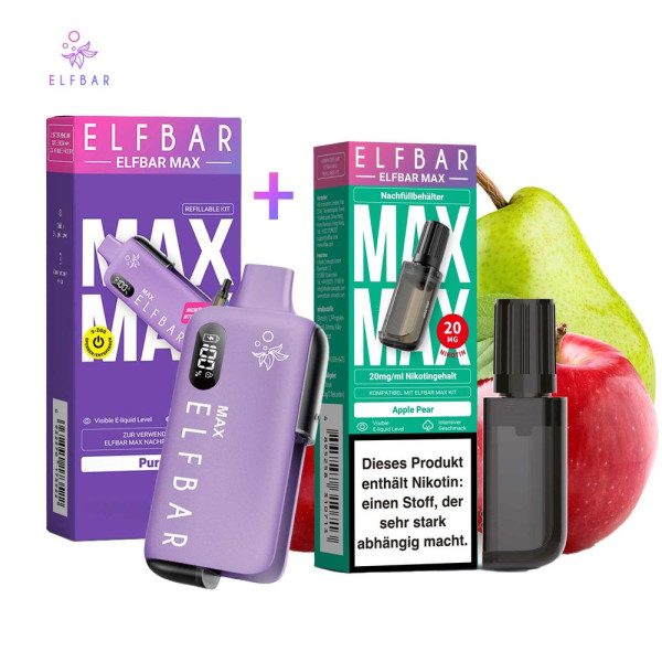 ELFBAR MAX Purple Kit + Pod Apple Pear