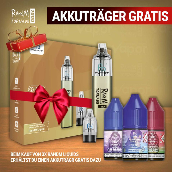 3x RandM Liquid + RandM Tornado Pro Grey Gratis