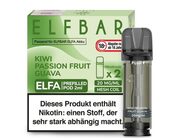 ELFBAR ELFA Kiwi Passion Fruit Guava 20mg Nikotin 2er Pack