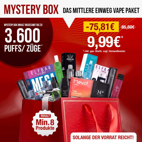 Mystery Tüte - Das mittlere Einweg Vape Paket