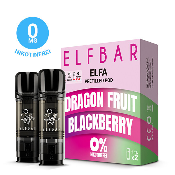 ELFBAR ELFA Dragon Fruit Blackberry 0mg Nikotin 2er Pack