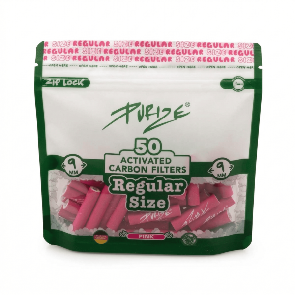 Purize Aktivkohlefilter Regular - Size 9 mm - Pink - 50 Stück