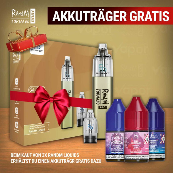 3x RandM Liquid + RandM Tornado Pro Grey Gratis