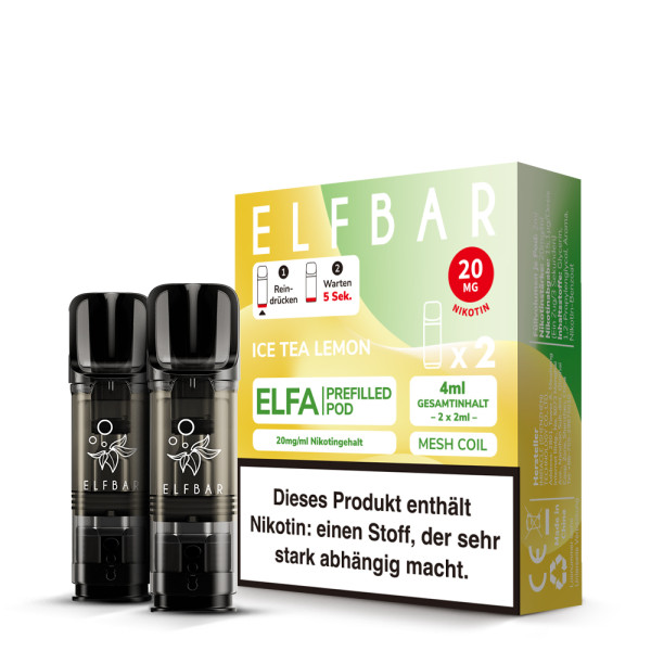 ELFBAR ELFA Ice Tea Lemon 20mg Nikotin 2er Pack