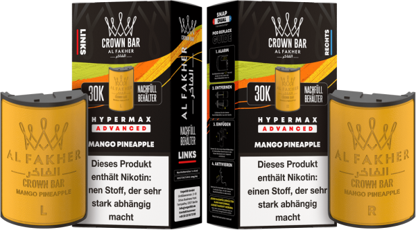 Al Fakher Hypermax Advanced 30K Pods - Mango Pineapple - 6mg Nikotingehalt
