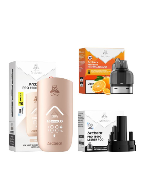 Arcbear Pro 15000 Starter Set - Farbe: Gold + Pod Orange