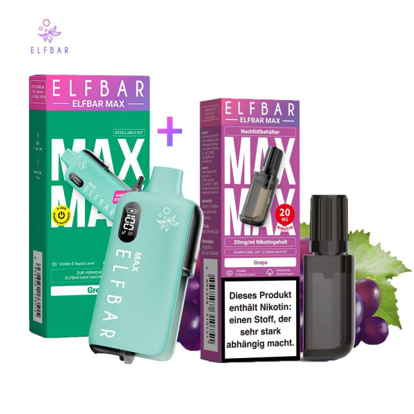 ELFBAR MAX Green Kit + Pod Grape