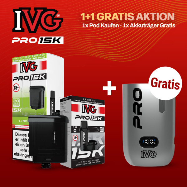 IVG Pro 15k Nachfüllset + Akkuträger Gratis
