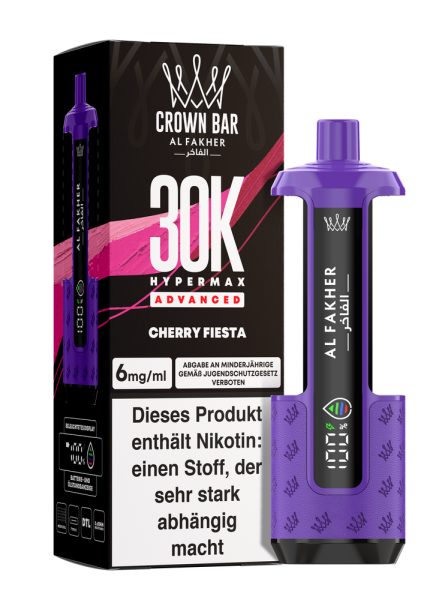 Al Fakher Hypermax Advanced 30K - Cherry Fiesta - 6mg Nikotingehalt