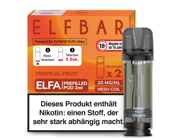 ELFBAR ELFA Tropical Fruit 20mg Nikotin 2er Pack