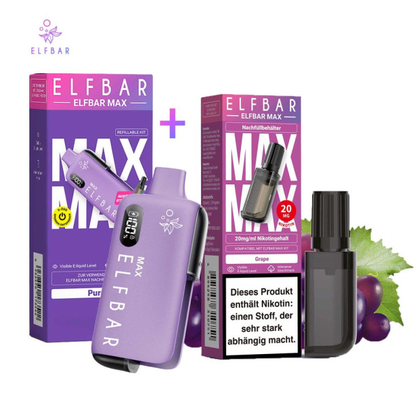 ELFBAR MAX Purple Kit + Pod Grape