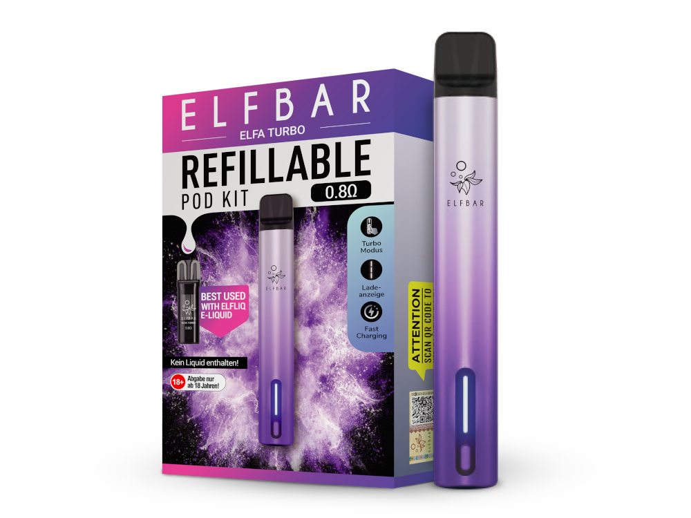 elfbar elfa kaufen ELFBAR ELFA Turbo Pod Kit 550 mAh Akku - Aurora Purple