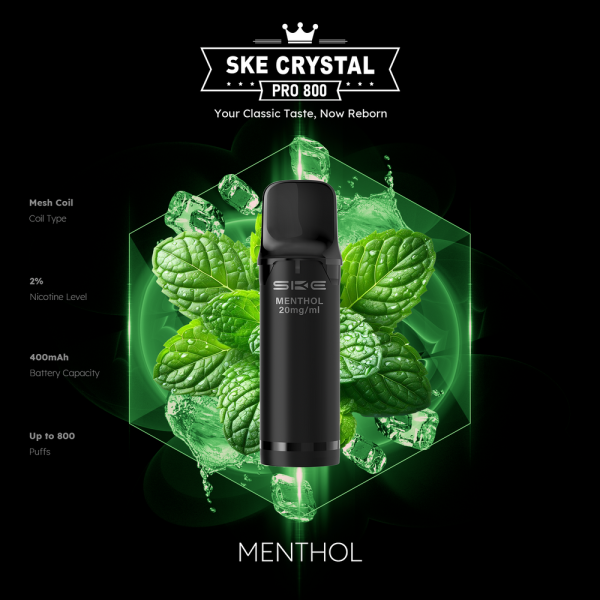 SKE Crystal Pro 800 - Menthol - 20mg Nikotingehalt