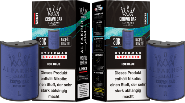 Al Fakher Hypermax Advanced 30K Pods - Ice Blue - 6mg Nikotingehalt