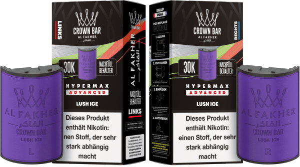 Al Fakher Hypermax Advanced 30K Pods - Lush Ice - 6mg Nikotingehalt