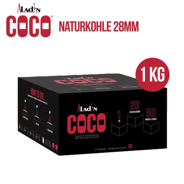 Aladin Coco - Naturkohle - 1kg - 28 mm