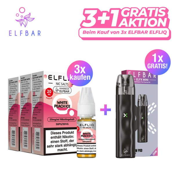 3x Elfbar ELFLIQ Liquid + ELFX Mini Gratis