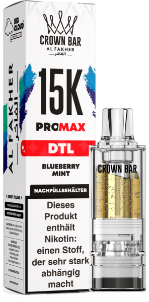 Al Fakher 15K PRO MAX (V2) Pod - Blueberry Mint - 6mg/ml Nikotingehalt - DTL